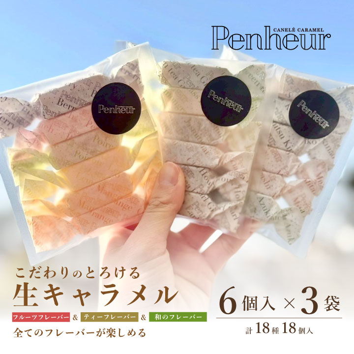 S47/とろける【生キャラメル6個入３袋セット】１８種１８個