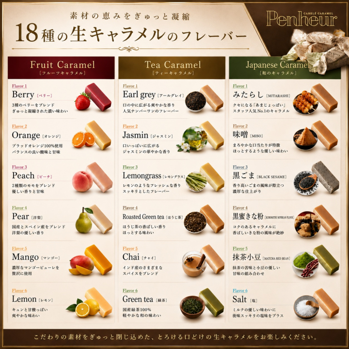S47/とろける【生キャラメル6個入３袋セット】１８種１８個