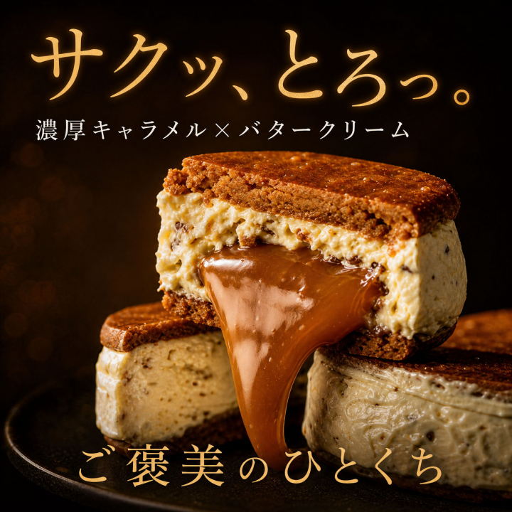 BS056/⚫︎秋限定⚫︎至高のキャラメルバターサンド【プレミアム・カルテット 栗6個入りBOX】